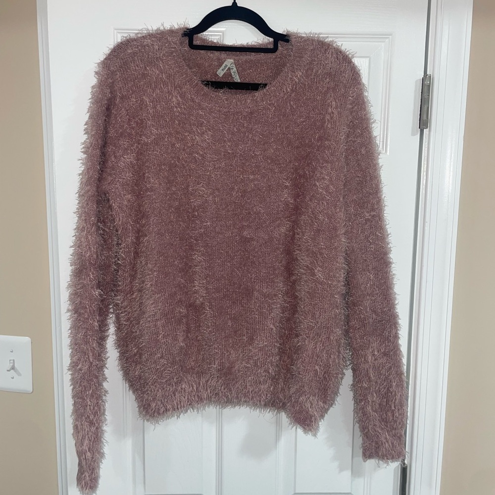 Mudd Soft Mauve Fuzzy Sweater